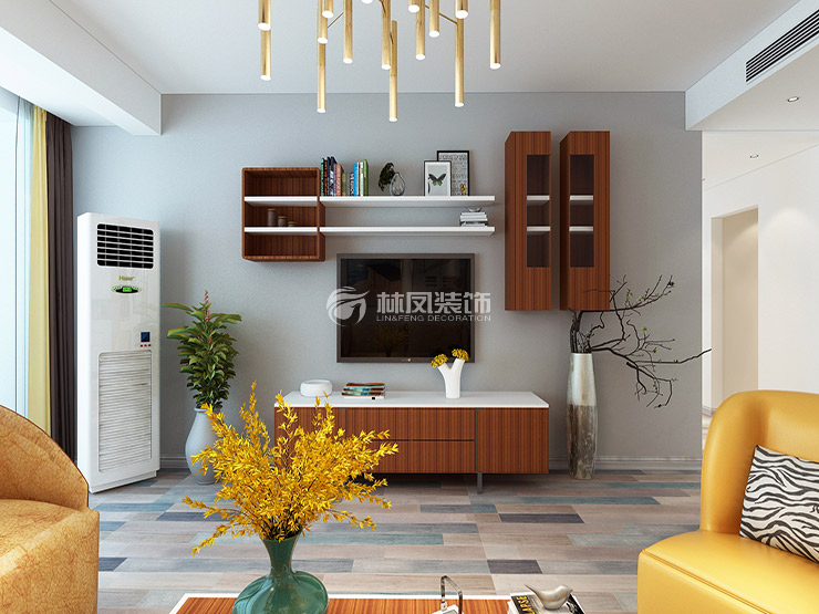 小戶(hù)型電視背景墻收納設(shè)計(jì)裝修效果圖