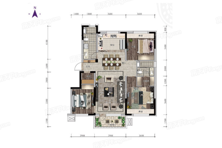 沈陽(yáng)信達(dá)萬(wàn)科城115㎡戶(hù)型圖
