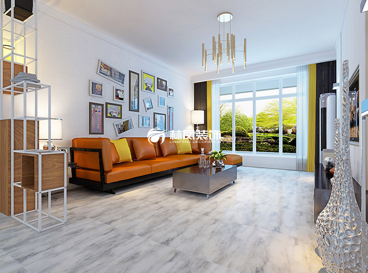 林鳳裝飾中海和平之門(mén)113㎡戶(hù)型現(xiàn)代風(fēng)格客廳裝修效果圖