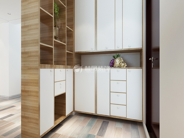 信達萬科城125㎡戶型玄關(guān)裝修案例