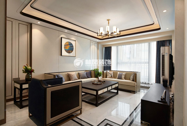 別墅裝修客廳波導(dǎo)線設(shè)計(jì)效果圖