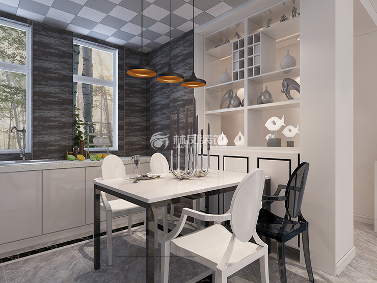 保利海德公園145㎡餐廚一體式設(shè)計(jì)裝修效果圖