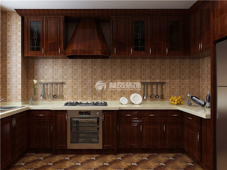 雅居樂花園146㎡U型廚房設(shè)計裝修效果圖