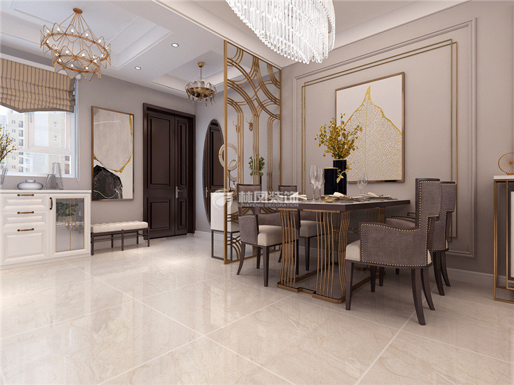 輕奢風格餐廳裝修效果圖