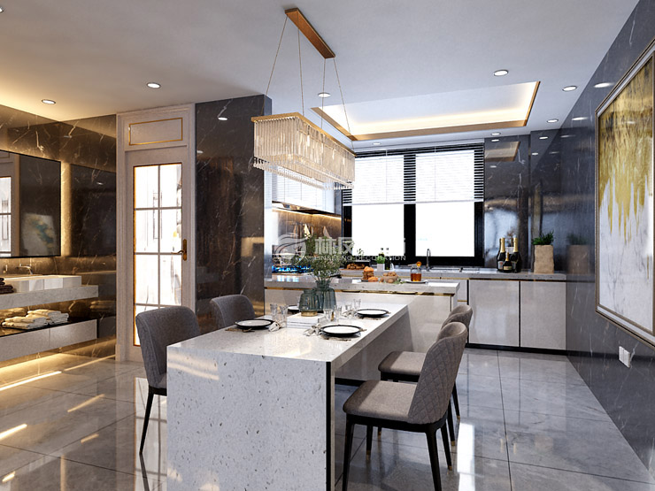 港式風(fēng)格開放式廚房裝修效果圖