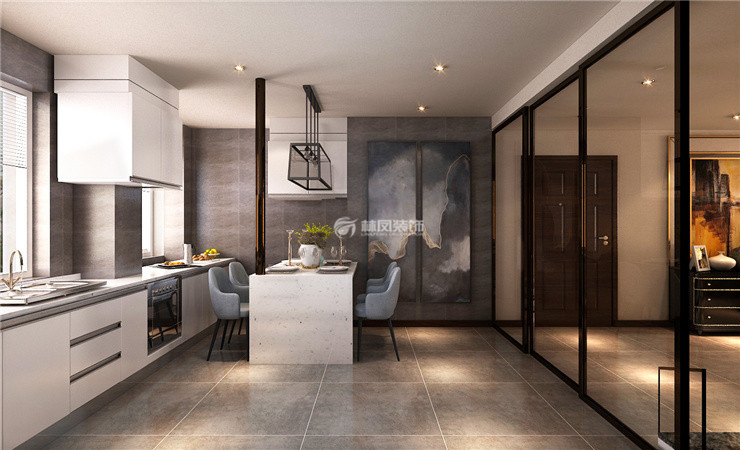現(xiàn)代風(fēng)格開放式廚房設(shè)計(jì)裝修效果圖