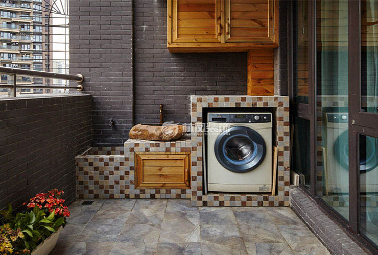 陽(yáng)臺(tái)擺放洗衣機(jī)裝修效果圖