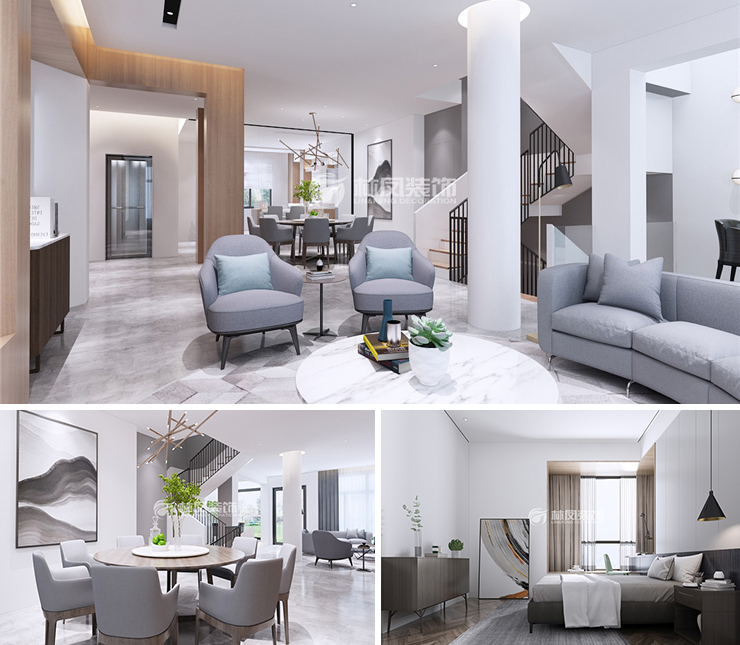 金地藝境227平現(xiàn)代風格裝修效果圖