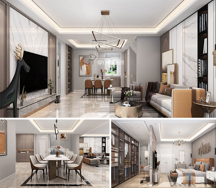 龍湖九里晴川300平輕奢風(fēng)格裝修效果圖