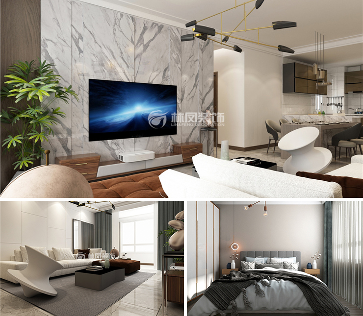 頤盛壹號(hào)公館123平現(xiàn)代風(fēng)格裝修效果圖