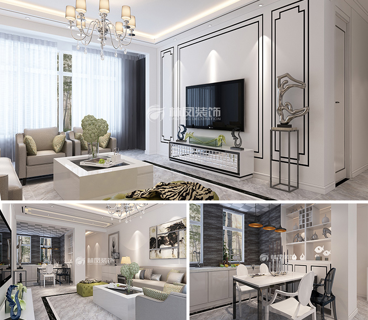 頤盛壹號(hào)公館136平現(xiàn)代風(fēng)格裝修效果圖