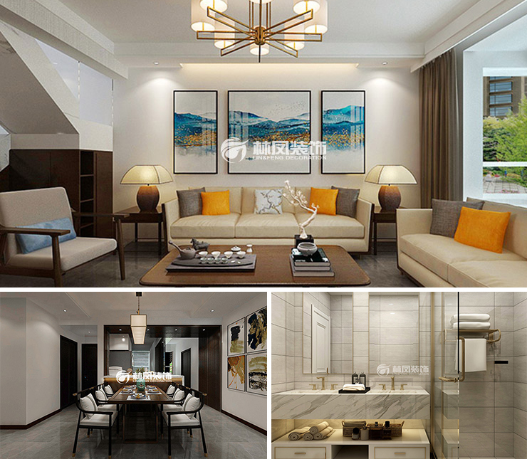 華潤置地悅璽215平港式風(fēng)格裝修效果圖