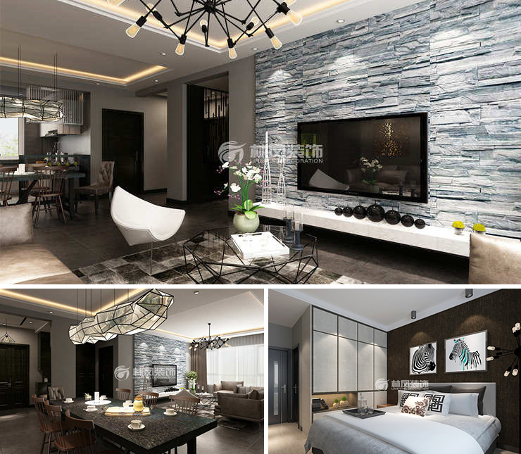 華潤(rùn)置地悅璽140平現(xiàn)代風(fēng)格裝修效果圖