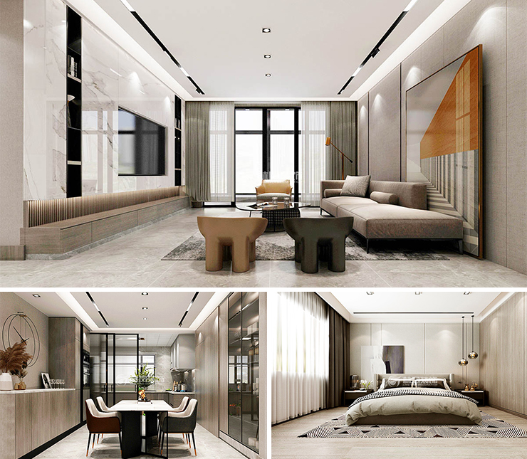 融創(chuàng)城 300平現(xiàn)代風(fēng)格裝修效果圖