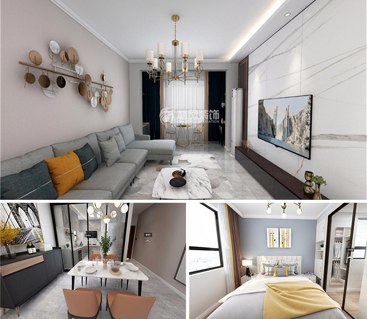 融創(chuàng)城125平現(xiàn)代風(fēng)格裝修效果圖