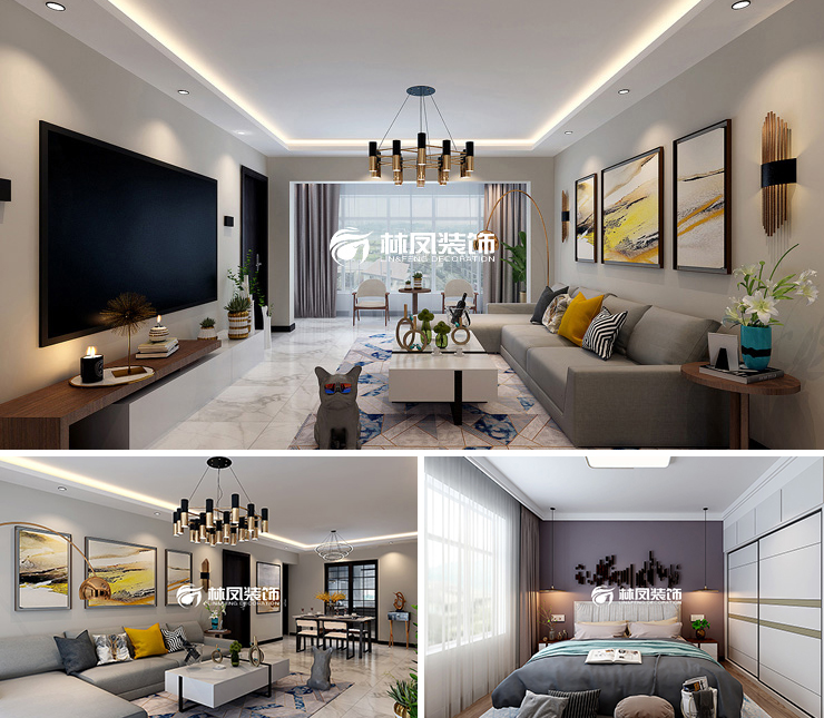 佳兆業(yè)悅峰160平現(xiàn)代風格裝修效果圖