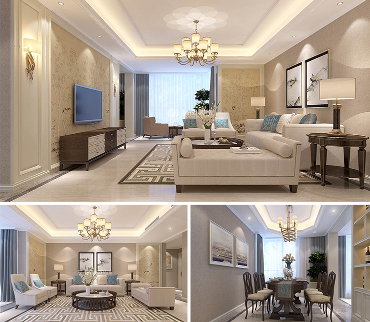 萬科翡翠新都會(huì)156平歐式風(fēng)格裝修效果圖