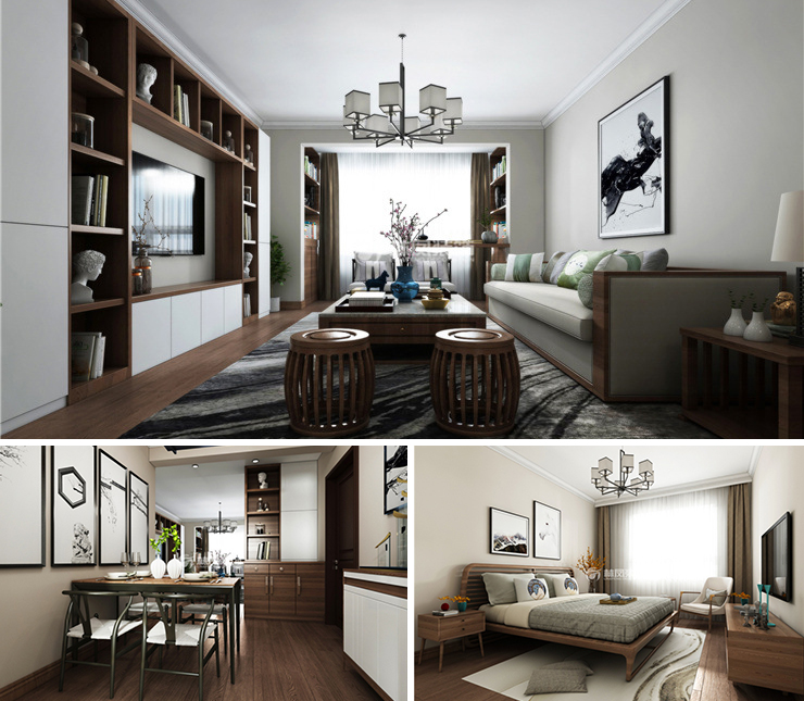 奧園國際城123平北歐風(fēng)格裝修效果圖