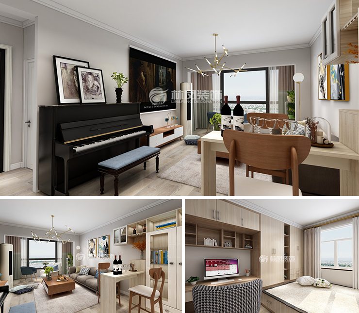 奧園國際城119平北歐風(fēng)格裝修效果圖圖