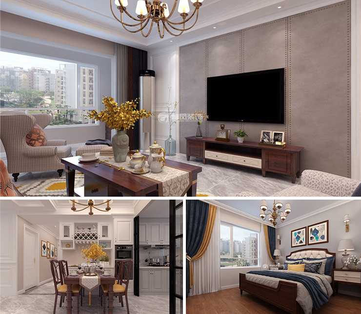 金科集美天城144平輕奢風(fēng)格裝修效果圖