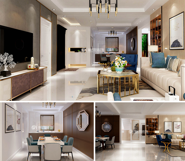 華潤(rùn)置地八號(hào)院112平輕奢風(fēng)格裝修效果圖