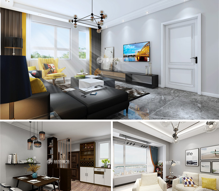 和泓長白府125平現(xiàn)代風格裝修效果圖