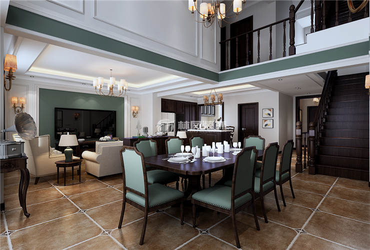 美式風(fēng)格樓梯設(shè)計(jì)裝修效果圖