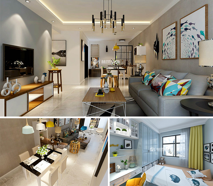 沈撫萬科城市之光113平現代風格裝修效果圖