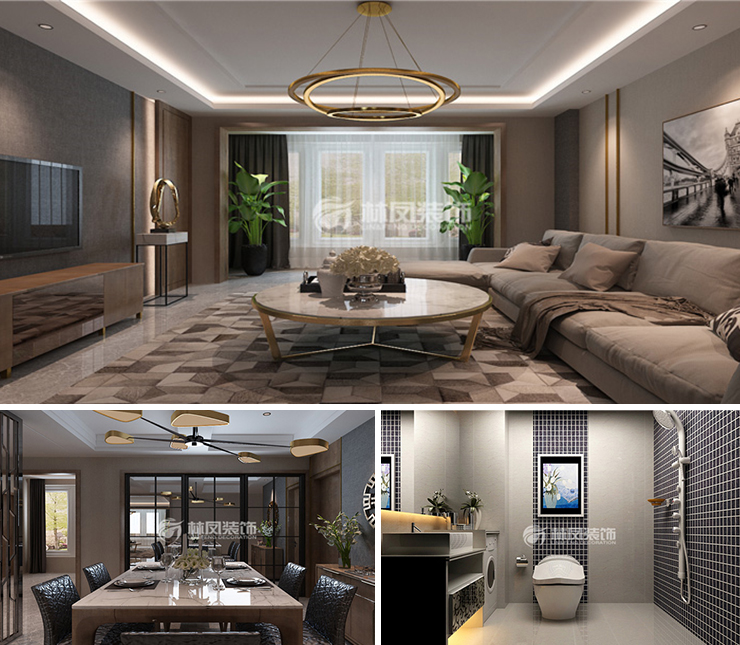 沈撫萬科城市之光143平現代風格裝修效果圖