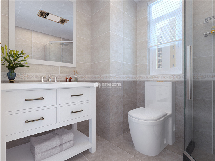 現(xiàn)代風格衛(wèi)生間落地式浴室柜裝修效果圖