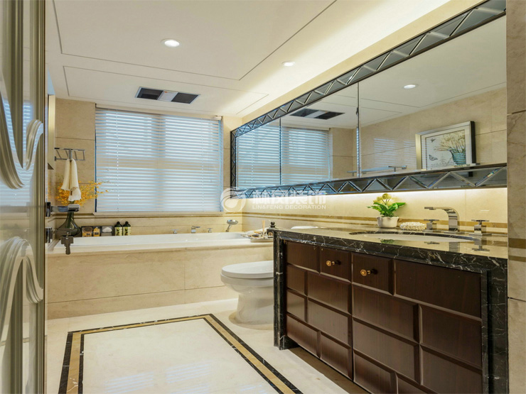 歐式風格落地式浴室柜裝修效果圖