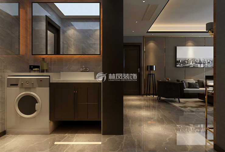 港式風格懸掛式浴室柜裝修效果圖