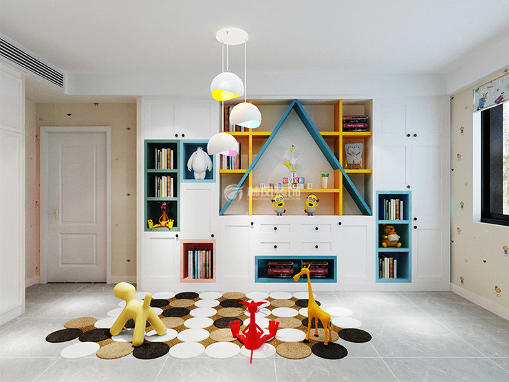 兒童房前面收納柜設計裝修效果圖