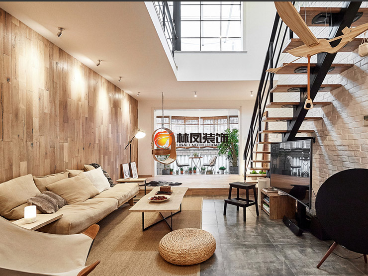 工業(yè)風樓梯下方空間設計裝修效果圖