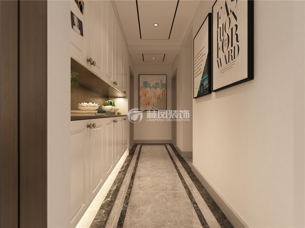 走廊過長嵌入式柜子設(shè)計裝修效果圖