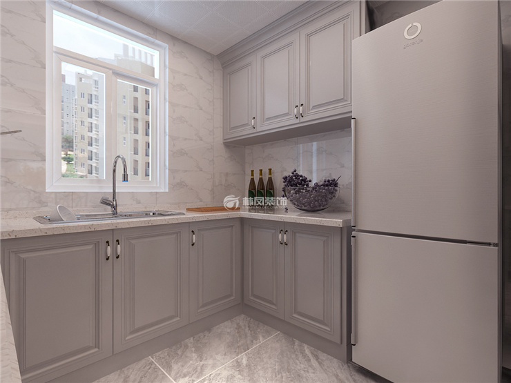 現(xiàn)代風(fēng)格廚房雙水槽設(shè)計裝修效果圖