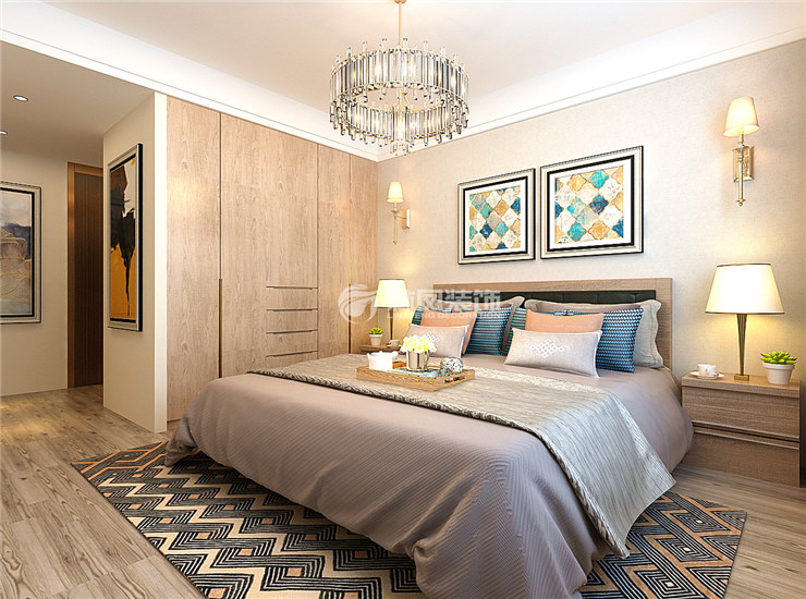 臥室衣柜無(wú)把手柜門設(shè)計(jì)裝修效果圖