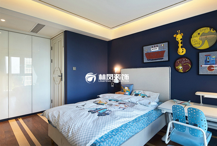 兒童房衣柜無(wú)把手設(shè)計(jì)裝修效果圖