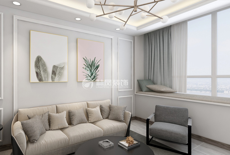 輕奢風格客廳飄窗設(shè)計裝修效果圖