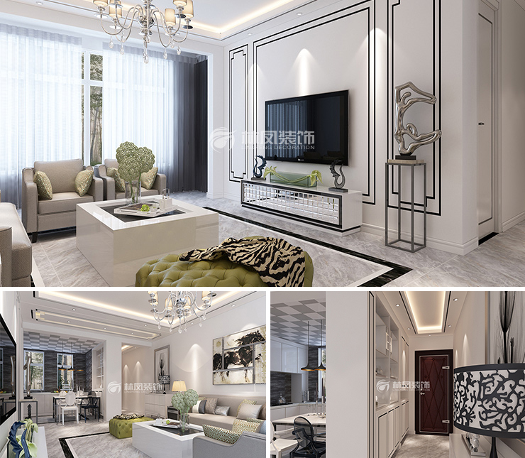 五礦世家金城135平現(xiàn)代簡約風格裝修效果圖