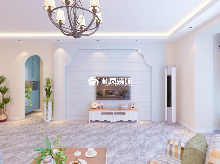 美式風格客廳拱形設(shè)計裝修效果圖