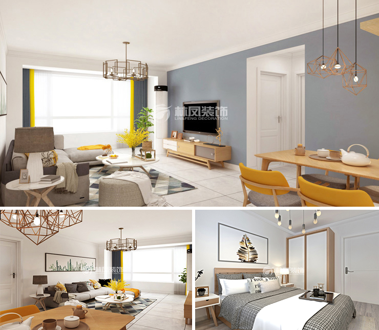 宏發(fā)?浣花溪 104平 北歐風格裝修效果圖