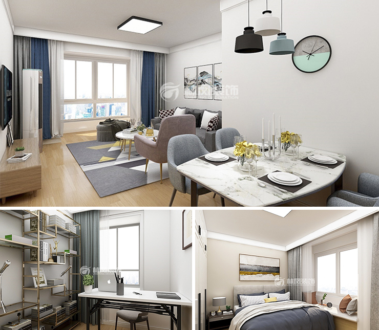 宏發(fā)?浣花溪 107平 北歐風格裝修效果圖