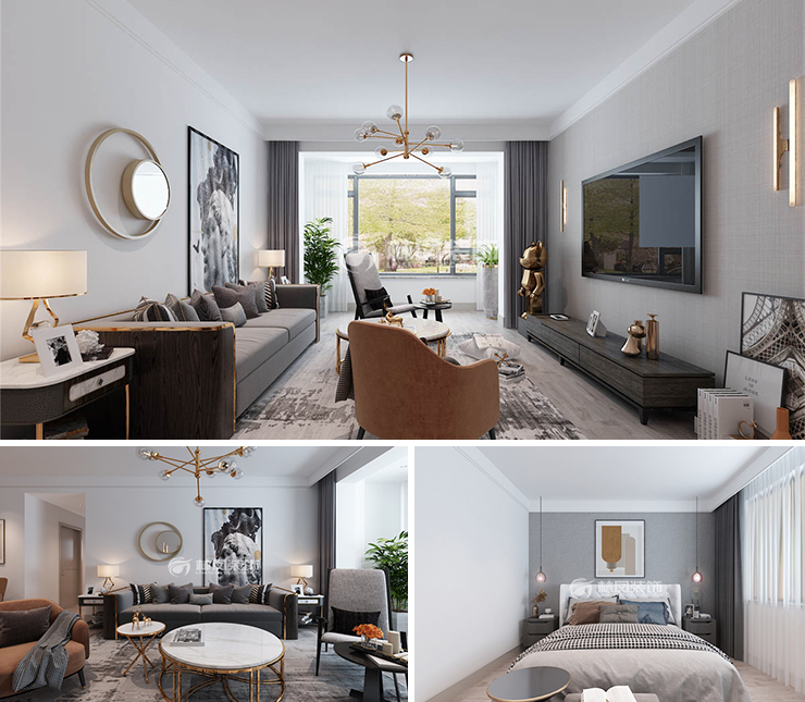 龍湖?九里晴川 120平 現(xiàn)代簡約風格裝修效果圖