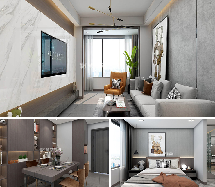 龍湖?九里晴川98平 現(xiàn)代簡約風格裝修效果圖