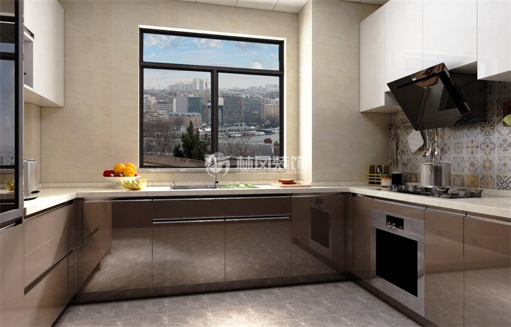 現代風格U型廚房裝修效果圖