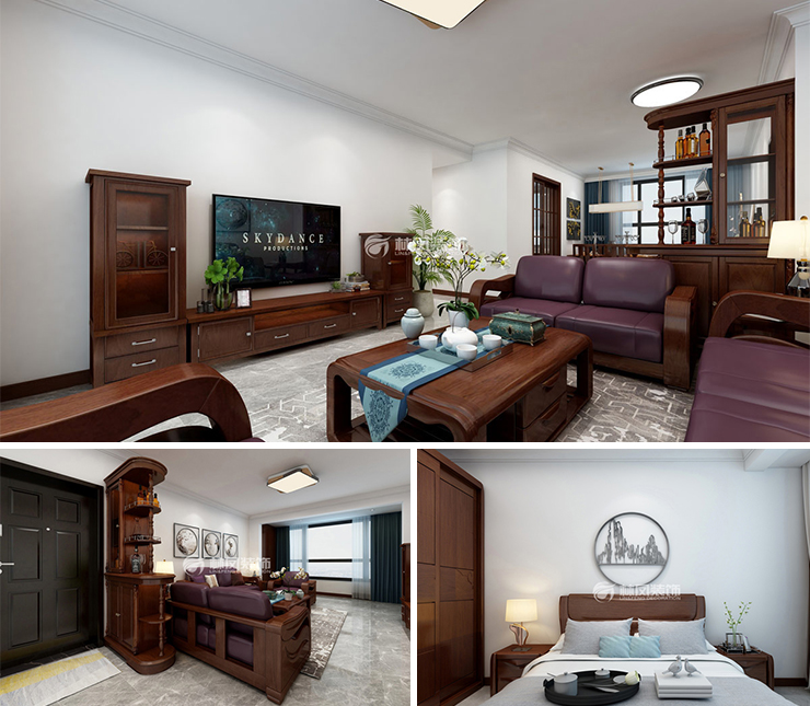 沈陽(yáng)雅居樂(lè)花園 145平 新中式風(fēng)格裝修效果圖