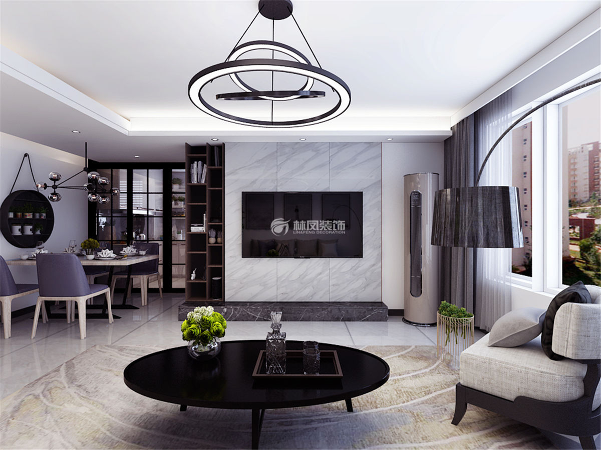 現(xiàn)代風(fēng)格電視背景墻收納設(shè)計裝修效果圖