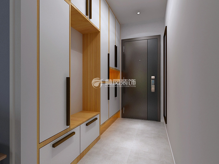 北歐風格長廊型玄關(guān)裝修效果圖