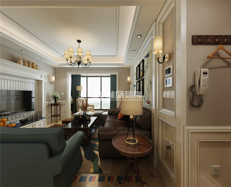 華潤(rùn)橡樹(shù)灣-133平 -美式風(fēng)格-客廳3.jpg